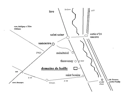 Plan d'accès - contact - Domaine de Bailly et au gîte